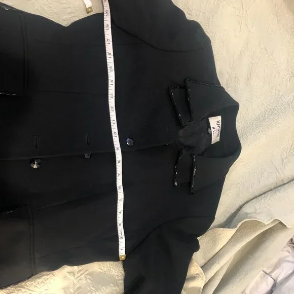 Kasper Jacket Black with Black Sequin Detail Size 8 - Picture 11 of 13